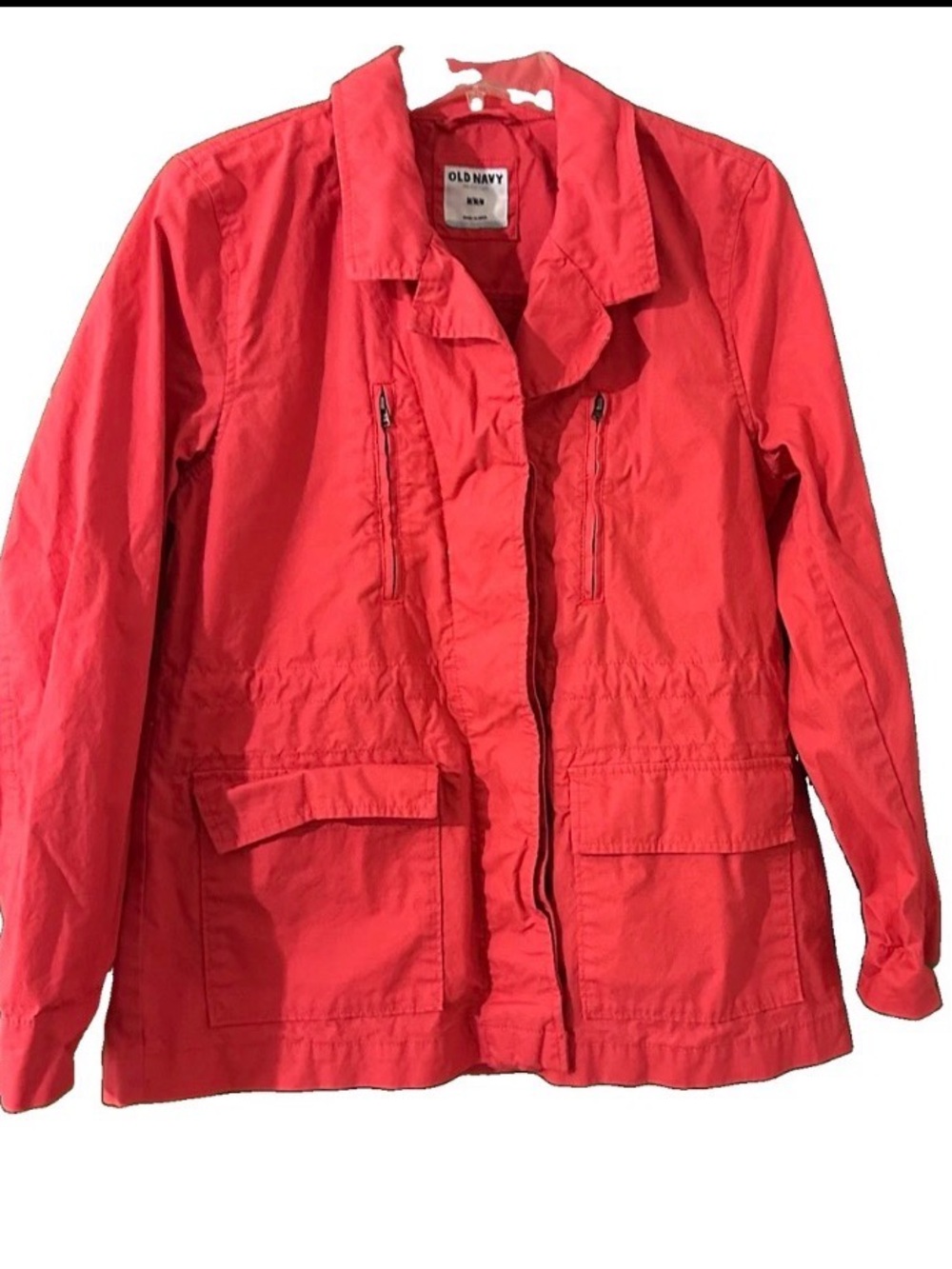 Old Navy Coral-Red Utility Jacket size medium